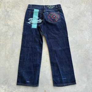 Eight 732 8732 SELVEDGE Blue Jeans Wide Leg 40x34 Baggy Y2K Grunge HipHop VTG
